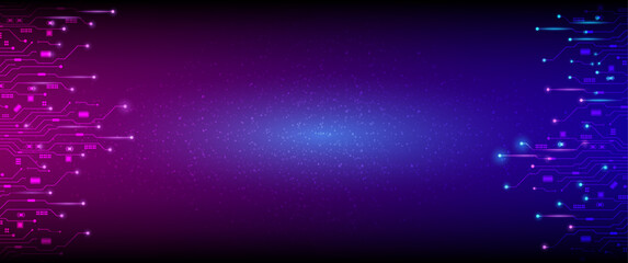 Aufkleber - Technology connection digital data and big data concept. Blue Future Background. Abstract technological background with various technological elements. Structure pattern technology backdrop. Vector	