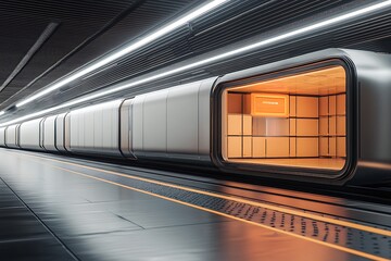 Wall Mural - Futuristic Train Station Interior