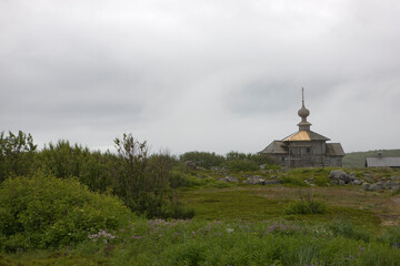 Sticker - Russia Arkhangelsk region Solovetsky monastery on a cloudy summer day