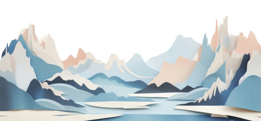 Wall Mural - PNG Artic landscape mountain painting nature.