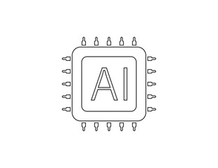 Fototapete - Ai, artificial intelligence icon. Vector illustration.