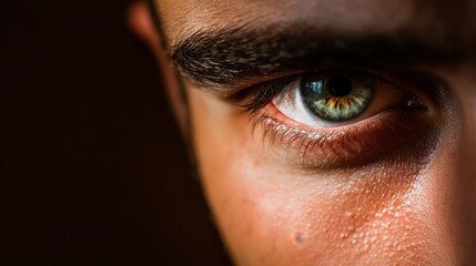 Poster - Close-Up of a Human Eye with Unique Color Patterns