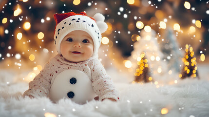 Canvas Print - Christmas themed baby photoshoot