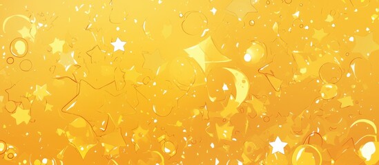 Poster - Yellow gradient pattern featuring star motifs in a painting style