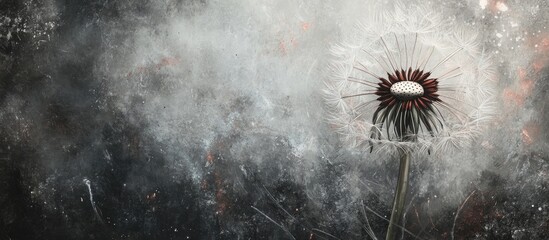 Wall Mural - Artwork depicting the blossoming of a faded dandelion