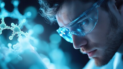 Poster - a scientist carefully documenting their research findings, contributing to the advancement of human 