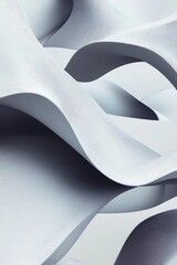 Poster - Abstract white background featuring smooth gray lines and waves showcasing a modern and fashionable design with gradient geometric elements in a 2D cartoon style