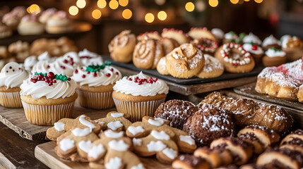 Christmas sweets, desserts for Christmas dinner