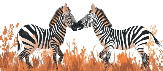 Young zebras frolicking in a playful manner at the zoo