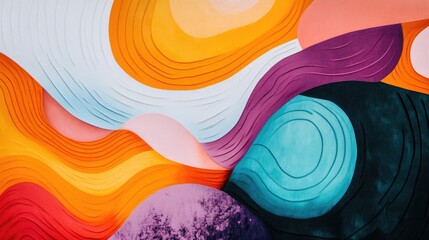 Poster - Vibrant abstract lines set against a whimsical background
