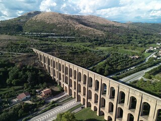 Carolinian aqueduct, valle di Maddaloni, old roman ruin, caserta, italy