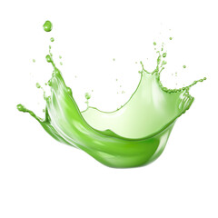 Green paint splash on a transparent background