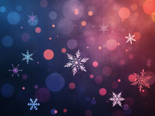 Wall Mural - Digital illustration of snowflakes background at outdoor Christmas night.