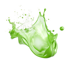 Green paint splash on a transparent background