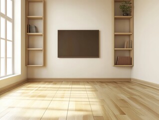 Modern TV Cabinet in Contemporary Interior with Minimalist Decor