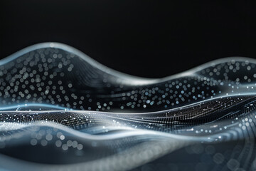 Poster - A wave of light is shown in a black background
