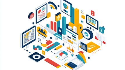 Poster - Data Analysis and Visualizations - Isometric Design