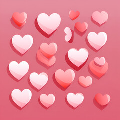 Sticker - seamless pattern with hearts