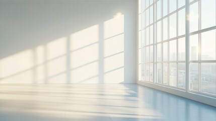 Canvas Print - Sunlight Streaming Through a Window in a Modern Building