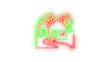© SPF - Neighbourhood house symbol icon neon glow on transparent background green red color