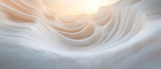 Canvas Print - a white and grey landscape with a large hill in the background