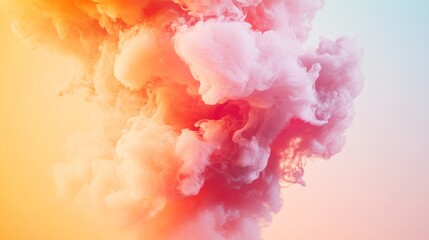 Poster - This artwork features a captivating burst of pastel colors resembling an explosion, showcasing dynamic swirls and patterns against a calming backdrop. The vibrant display evokes energy and creativity