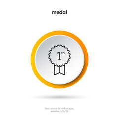 Wall Mural - badge icon on isolated white background. award, medal, badge symbol, sign.