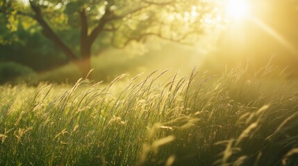 Aufkleber - essence of a gentle breeze rustling through a field of tall grass