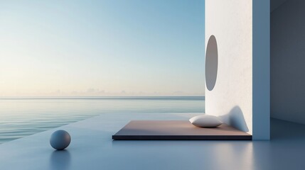 Poster -  essence of tranquility with a minimalist scene