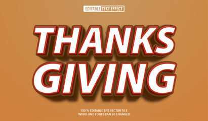 Poster - Editable 3d text style effect - Thanksgiving text effect Template