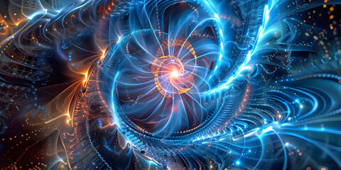 Wall Mural - abstract background with spiral, ai generated.	