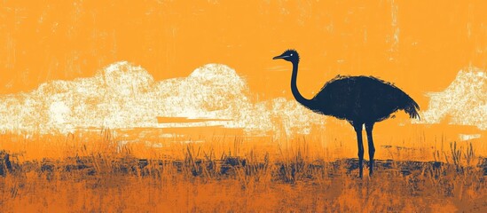 Wall Mural - Ostrich bird in a natural setting showcasing its unique characteristics and posture