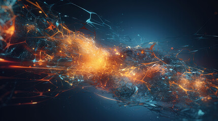 Poster - A colorful explosion of paint with a pastel color palette. Dynamic and energetic abstract background