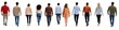 © Anton - Walking Away. Group of People From Diverse Backgrounds Walking in Back View Isolated on White Background