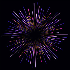 Poster - Neon stripes in the form of drill, turns and swirl. Illustration of high speed concept. Image of speed motion on the road. Abstract background in blue and purple neon glow colors