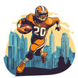 © Dzmitry - vector drawing of american football player on white background .Generative AI