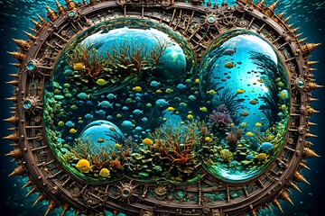 amazing background surreal magical underwater portal