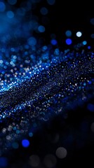 Poster - in a stunning display of cosmic beauty, ethereal blue particles radiate outward, creating a shimmeri