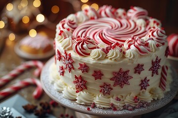 Poster - Christmas Candy Cane Cake