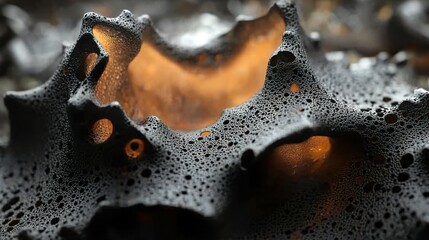 Wall Mural - abstract black and orange texture - macro photography