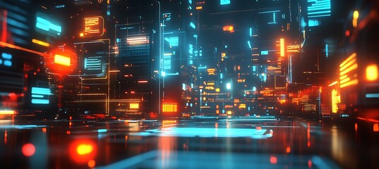 Poster - A city of tomorrow where smart buildings and digital pathways unite





