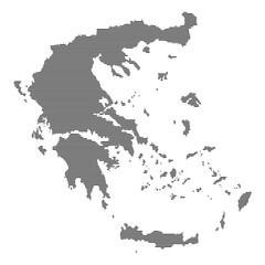 Canvas Print - Greece map with a lined pattern vector illustration