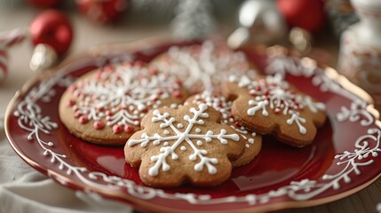 Sticker - Christmas Cookies on a Red Plate