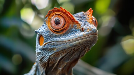 Poster - Close Up of a Lizard's Eye in a Rainforest