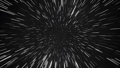 Wall Mural - Bokeh white lines on black background, abstraction, abstract speed light motion blur texture