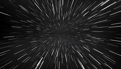 Wall Mural - Bokeh white lines on black background, abstraction, abstract speed light motion blur texture
