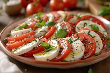 Wall Mural - Caprese Salad with Fresh Basil