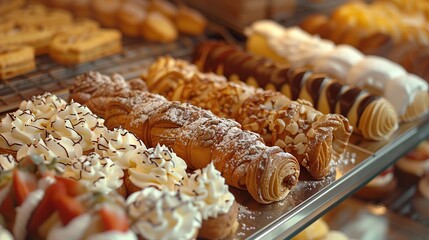 Poster - A Display of Delicious Pastries