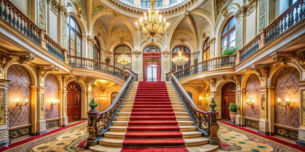 Grand Staircase Interior Design, Chandelier, Ornate , Mansion, Luxury ...