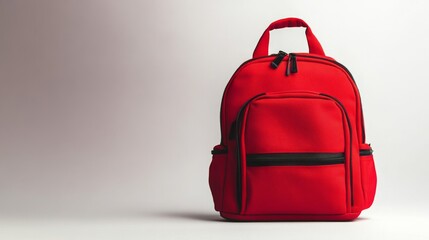 School backpack isolated on white background with copy space. 